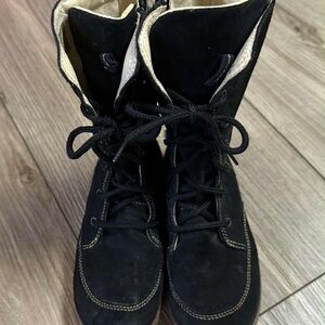 Primigi Black Lace Up Boots with Moccasin Toe